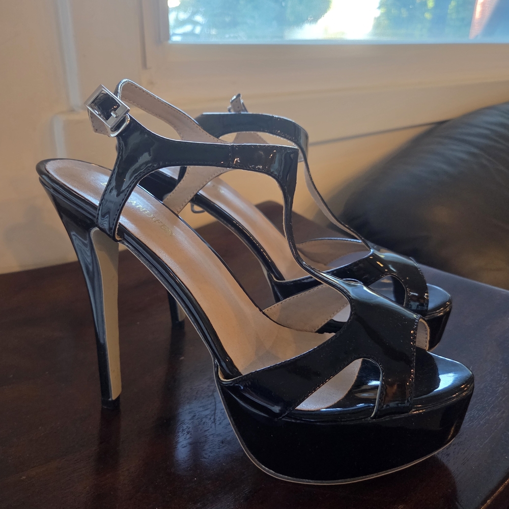 Elegant Black High Heel Sandals